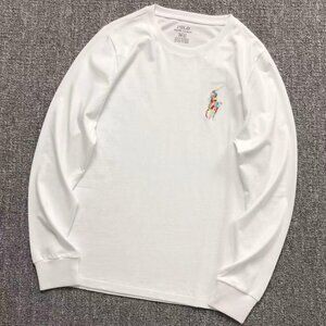Ralph Lauren Colorful Horse Logo White Long Sleeves